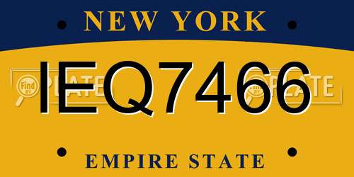 IEQ7466 New York License Plate