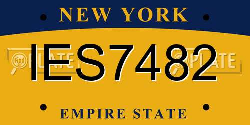IES7482 New York License Plate