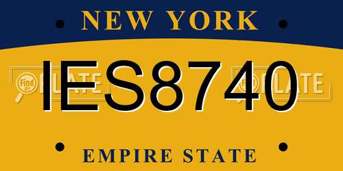IES8740 New York License Plate