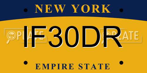 IF30DR New York License Plate