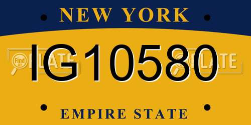 IG10580 New York License Plate