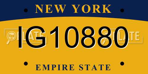 IG10880 New York License Plate
