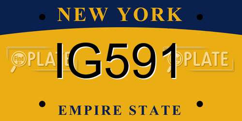 IG591 New York License Plate