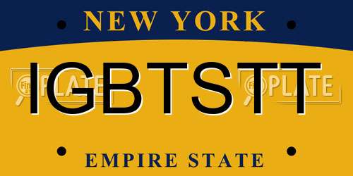 IGBTSTT New York License Plate