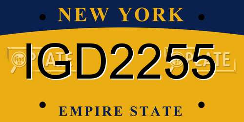 IGD2255 New York License Plate