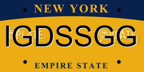 IGDSSGG New York License Plate