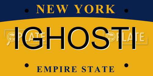 IGHOSTI New York License Plate