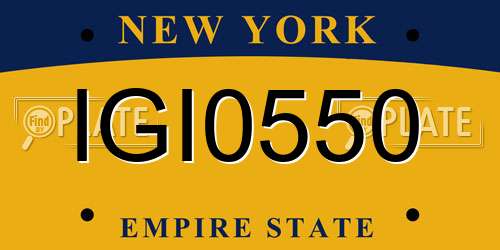 IGI0550 New York License Plate