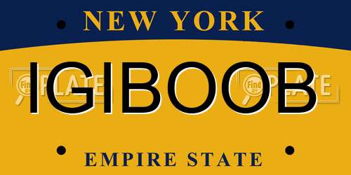 IGIBOOB New York License Plate