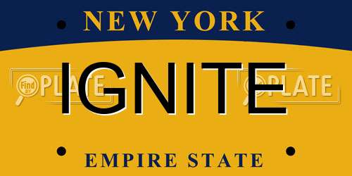 IGNITE New York License Plate