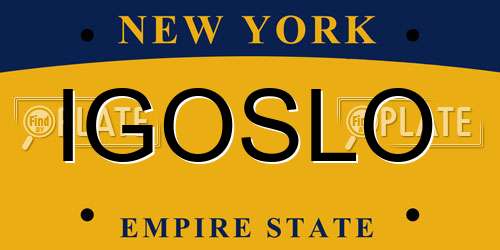 IGOSLO New York License Plate
