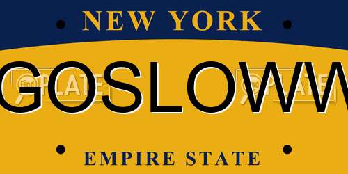 IGOSLOWW New York License Plate