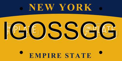 IGOSSGG New York License Plate