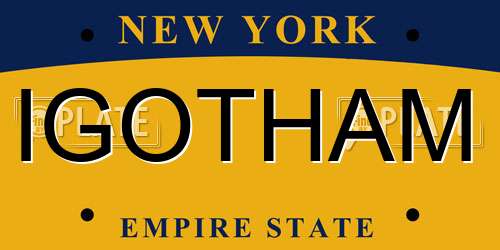 IGOTHAM New York License Plate