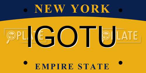 IGOTU New York License Plate