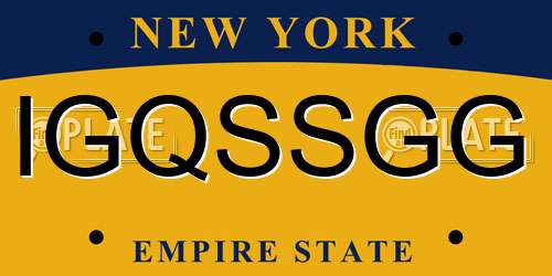 IGQSSGG New York License Plate