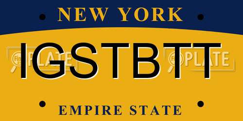 IGSTBTT New York License Plate