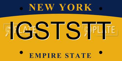 IGSTSTT New York License Plate