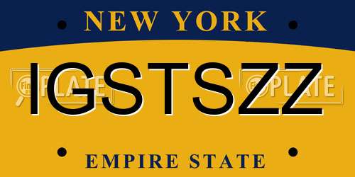 IGSTSZZ New York License Plate