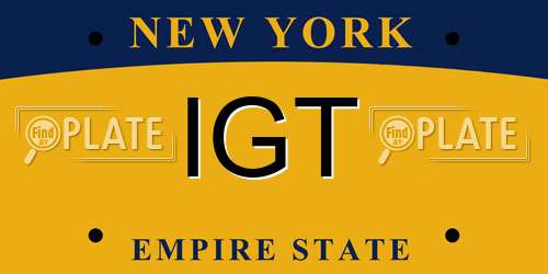 IGT New York License Plate