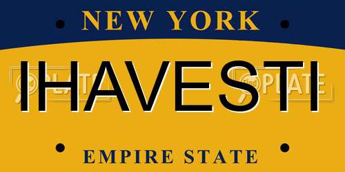 IHAVESTI New York License Plate