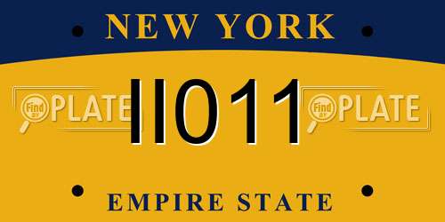 II011 New York License Plate