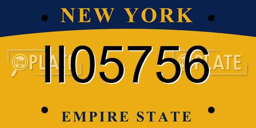 II05756 New York License Plate