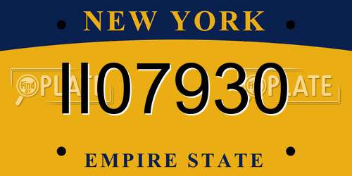 II07930 New York License Plate