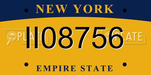 II08756 New York License Plate