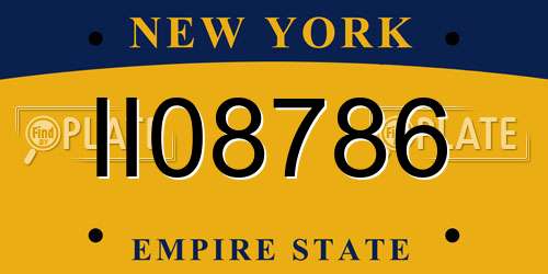 II08786 New York License Plate