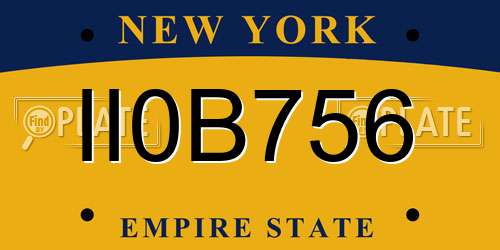 II0B756 New York License Plate