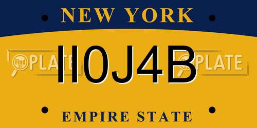 II0J4B New York License Plate