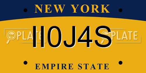 II0J4S New York License Plate