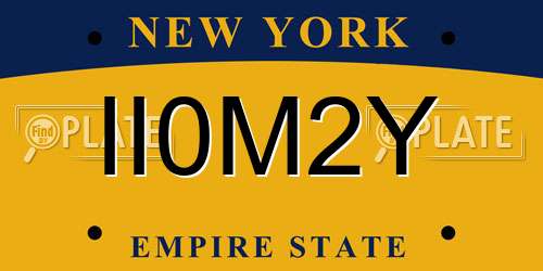 II0M2Y New York License Plate