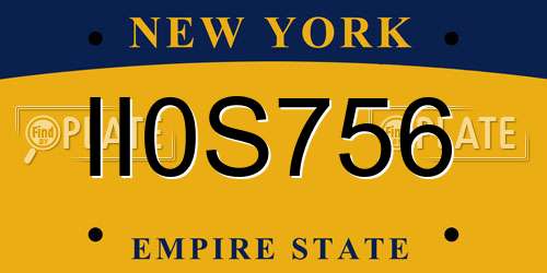 II0S756 New York License Plate