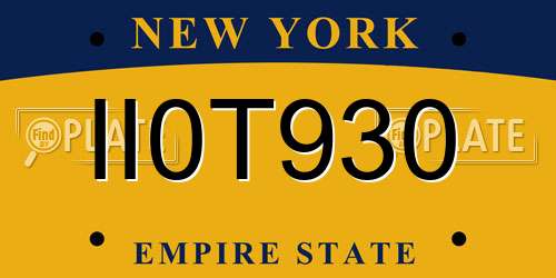 II0T930 New York License Plate