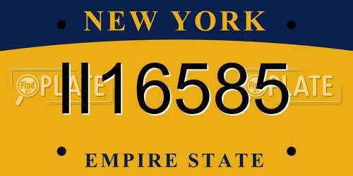II16585 New York License Plate