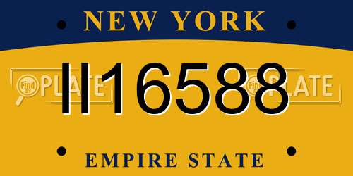 II16588 New York License Plate