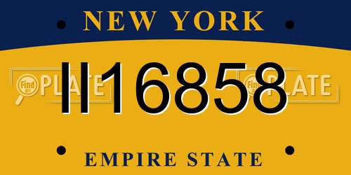 II16858 New York License Plate