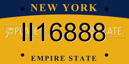 II16888 New York License Plate