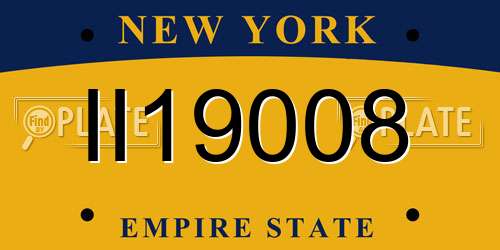 II19008 New York License Plate