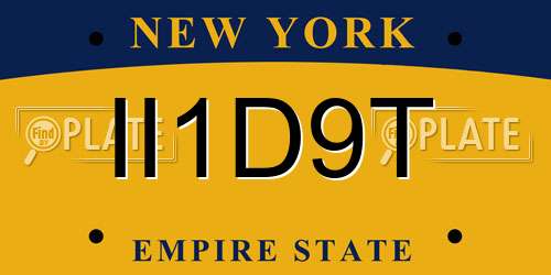II1D9T New York License Plate