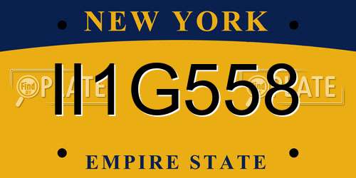 II1G558 New York License Plate