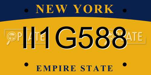 II1G588 New York License Plate
