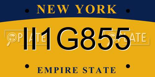 II1G855 New York License Plate