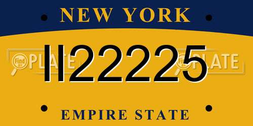 II22225 New York License Plate