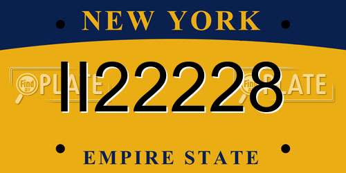 II22228 New York License Plate