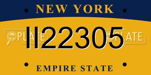 II22305 New York License Plate
