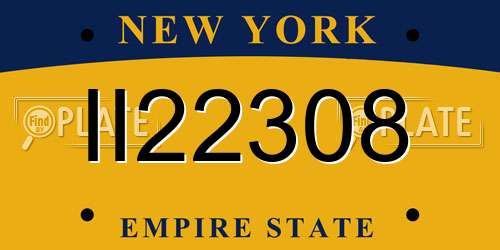 II22308 New York License Plate