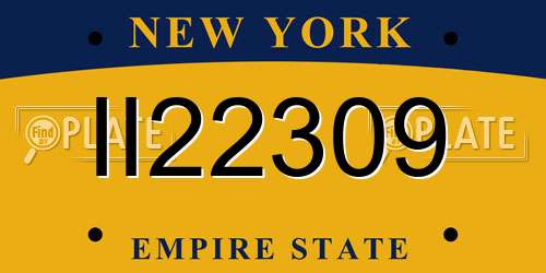 II22309 New York License Plate